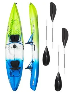 Islander Paradise 2 Double Sit On Top Kayak Emerald -Airush shop Islander Paradise II EMERALD with 2 Part Paddles