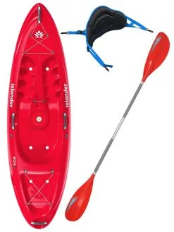 2022 Islander Koa Beach Sit On Top Kayak – Coral Red -Airush shop KOA Beach Coral Red Surf Back Rest Colt Junior Paddle Package