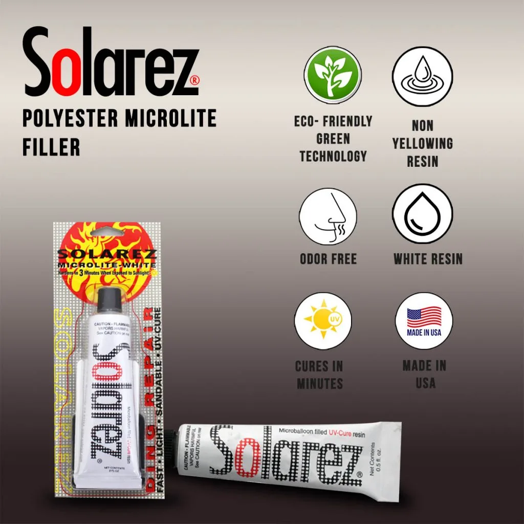Solarez 2oz Polyester Microlite White Filler Ding Repair 4 Solarez 2oz Polyester Microlite White Filler Ding Repair - Image 2